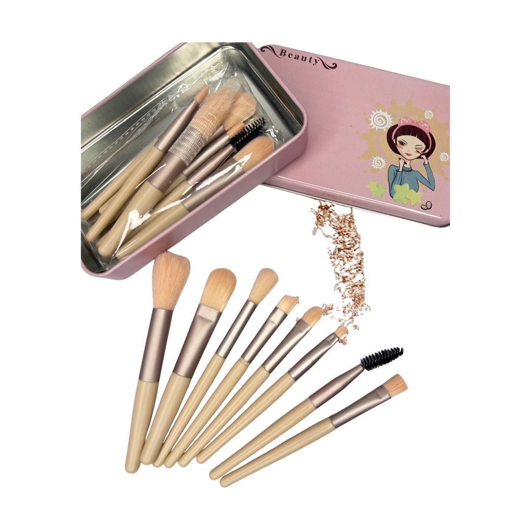 Set de brochas Beige para maquillaje x 6 Set