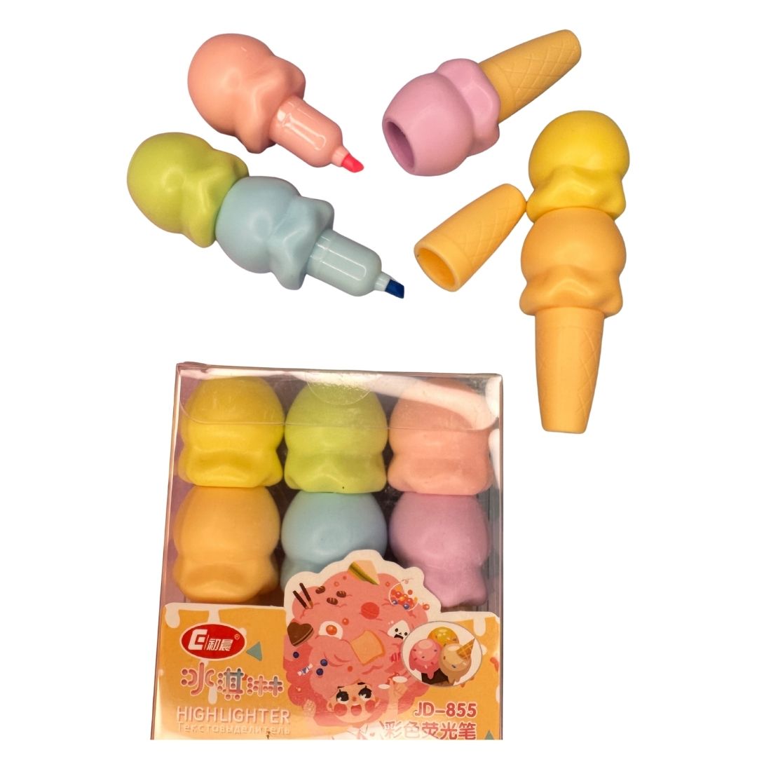 Resaltadores Helado x 6