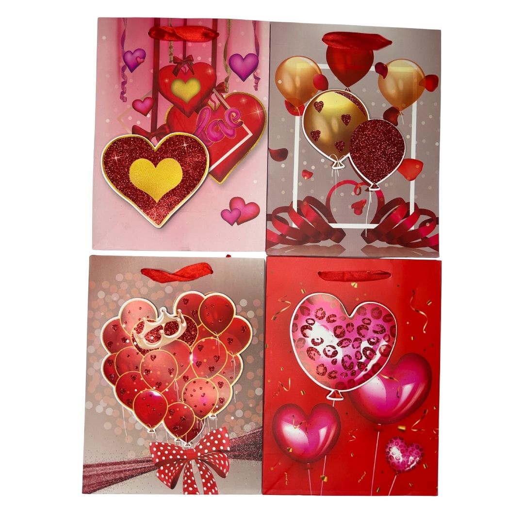 Bolsas de regalo Corazones Enamorados pack x 12