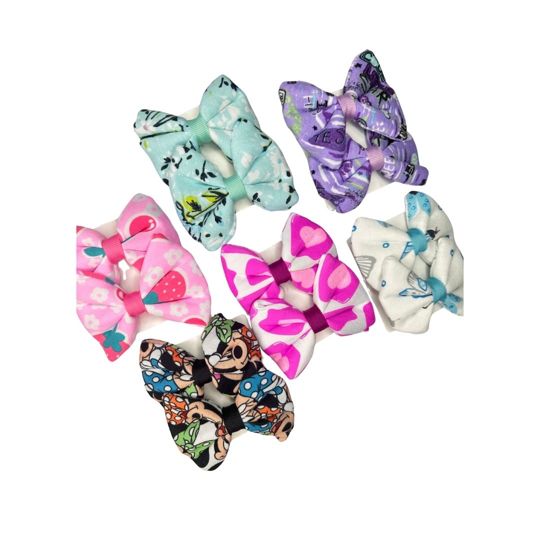 Moños Infantiles Arcoíris pack x 12