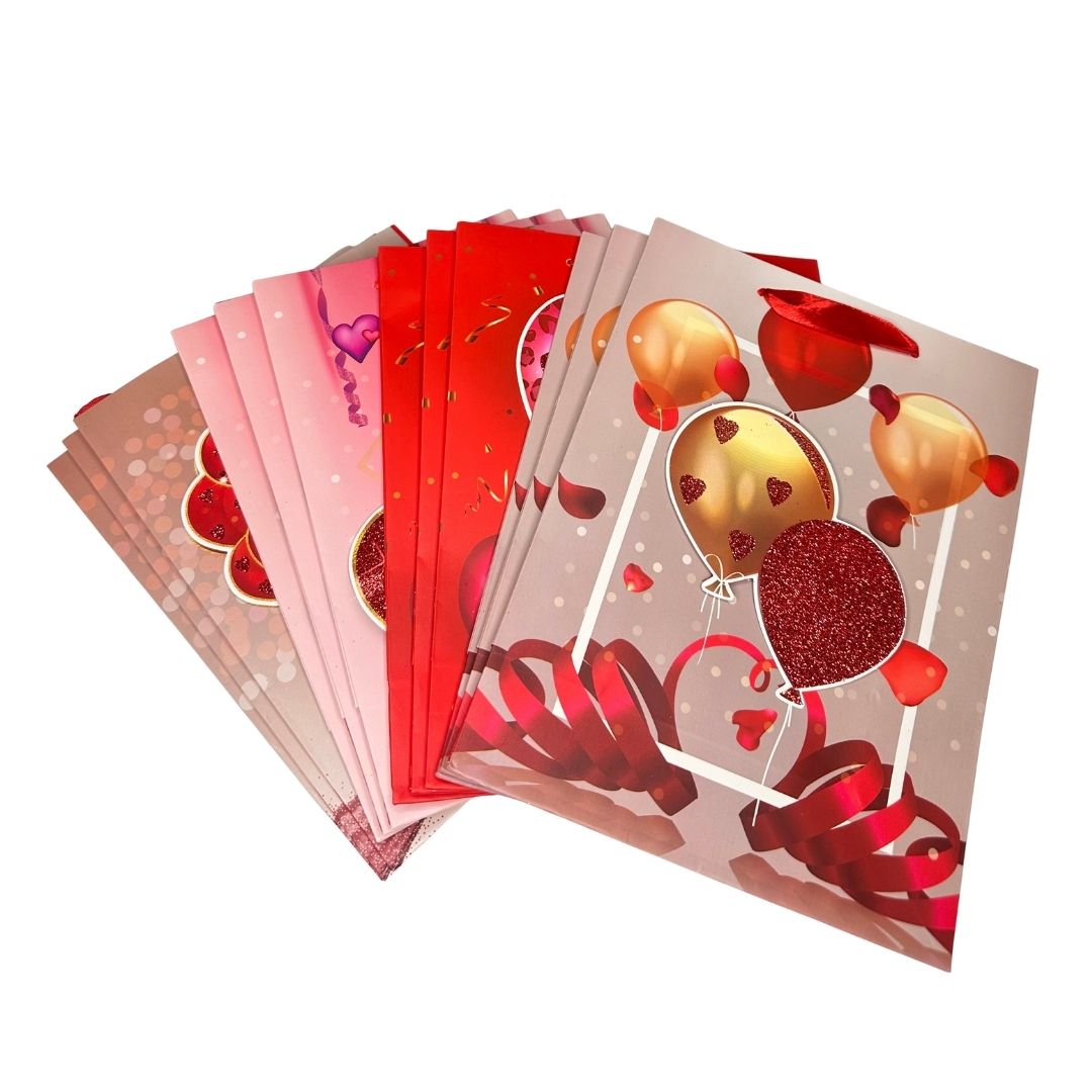 Bolsas de regalo Corazones Enamorados pack x 12