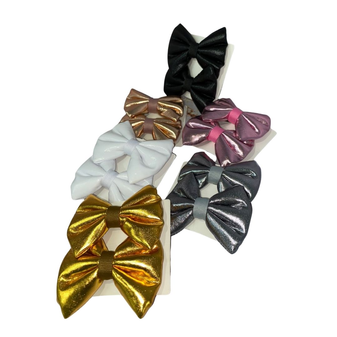Moños Infantiles Brillanes pack x 12