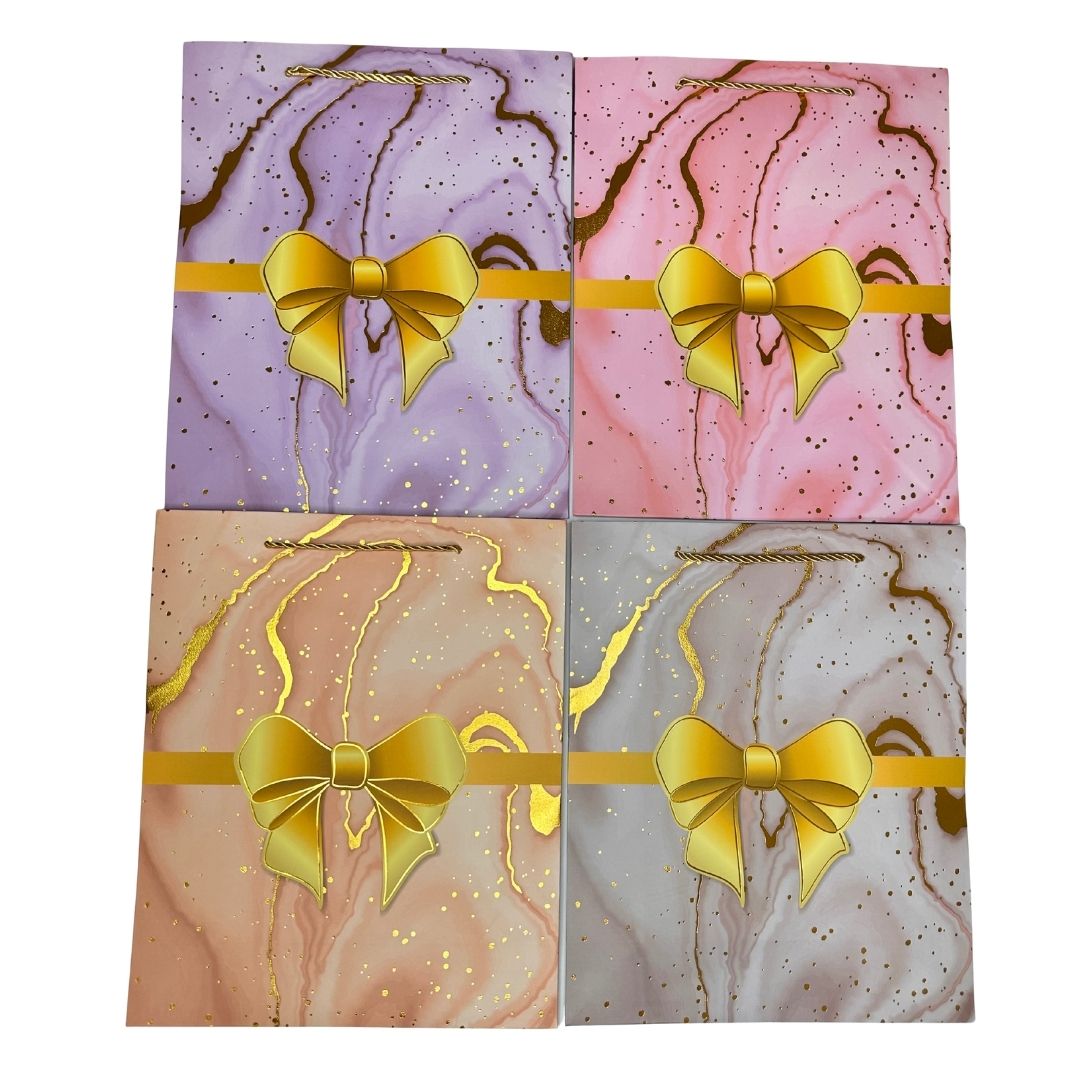 Bolsas de regalo Golden Bow pack x 12