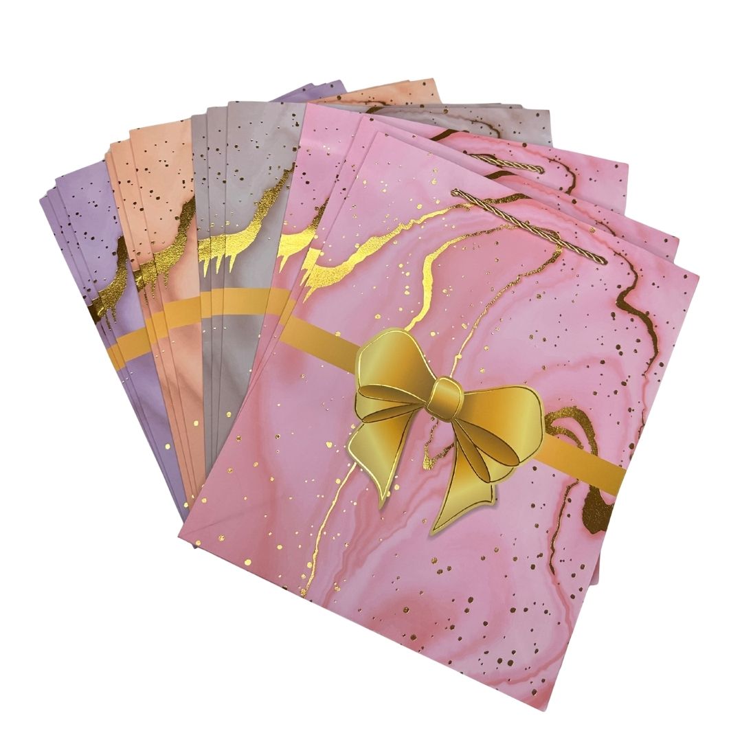 Bolsas de regalo Golden Bow pack x 12